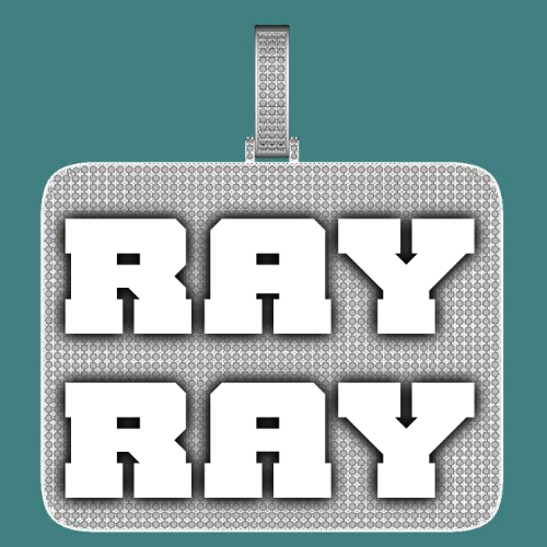 CUSTOM LETTER NECKLACE 3D BIG SQUARE