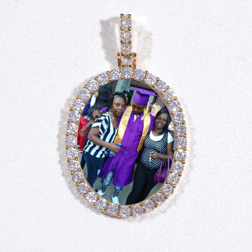 3D Oval Custom Picture Pendant