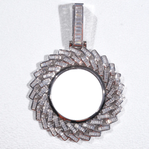 Large 3D Baguette Custom Picture Pendant