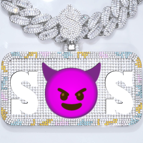 CUSTOM LETTER NECKLACE 3D COLORFUL SQUARE