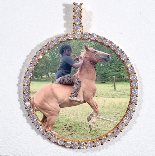 LARGE 3D CIRCLE CUSTOM PICTURE PENDANT