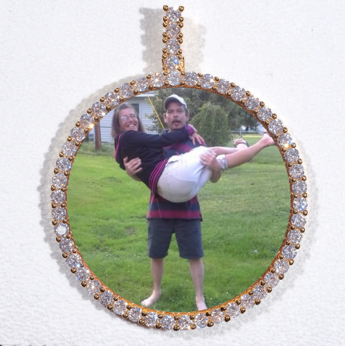 LARGE 3D CIRCLE CUSTOM PICTURE PENDANT