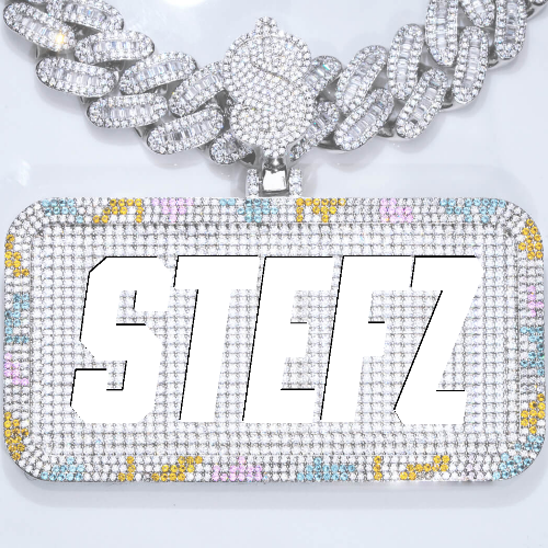 CUSTOM LETTER NECKLACE 3D COLORFUL SQUARE