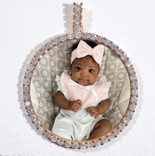 LARGE 3D CIRCLE CUSTOM PICTURE PENDANT