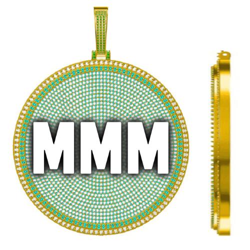 CUSTOM LETTER NECKLACE 3D BIG DISC