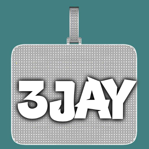 CUSTOM LETTER NECKLACE 3D BIG SQUARE