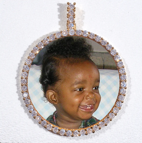 LARGE 3D CIRCLE CUSTOM PICTURE PENDANT