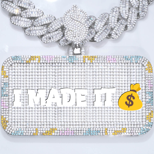 CUSTOM LETTER NECKLACE 3D COLORFUL SQUARE