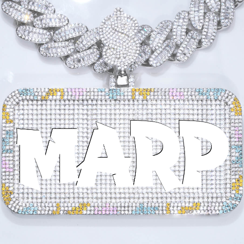 CUSTOM LETTER NECKLACE 3D COLORFUL SQUARE
