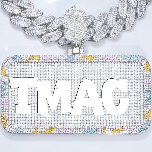 CUSTOM LETTER NECKLACE 3D COLORFUL SQUARE