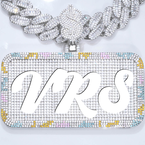CUSTOM LETTER NECKLACE 3D COLORFUL SQUARE
