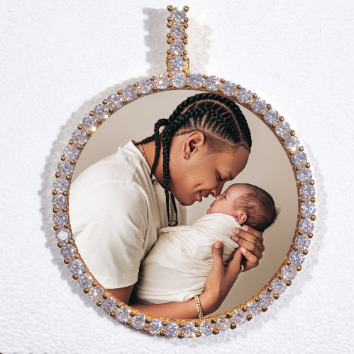 LARGE 3D CIRCLE CUSTOM PICTURE PENDANT