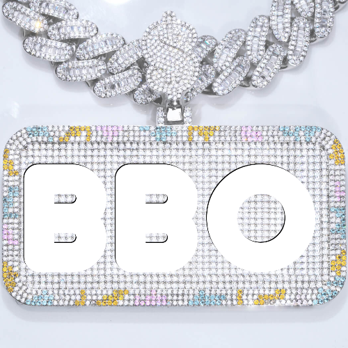 CUSTOM LETTER NECKLACE 3D COLORFUL SQUARE