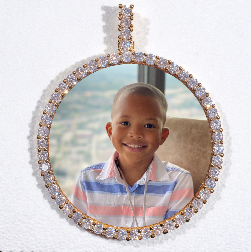 LARGE 3D CIRCLE CUSTOM PICTURE PENDANT