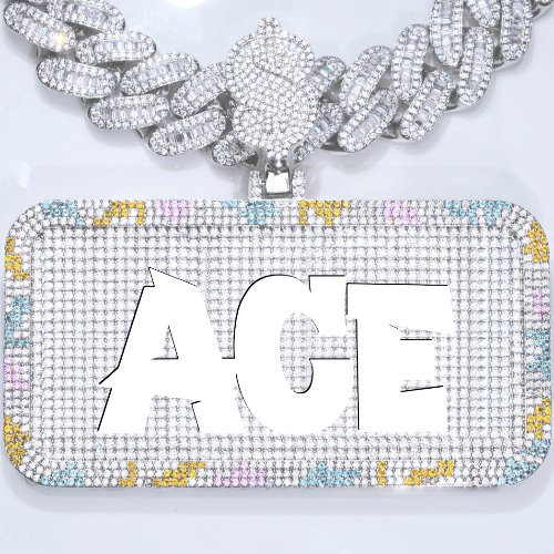CUSTOM LETTER NECKLACE 3D COLORFUL SQUARE