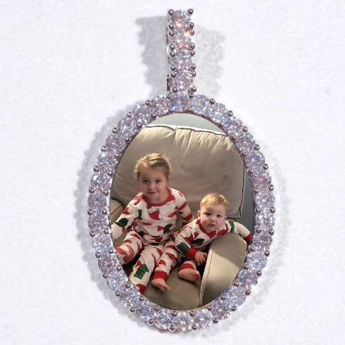 Large 3D Oval Custom Picture Pendant
