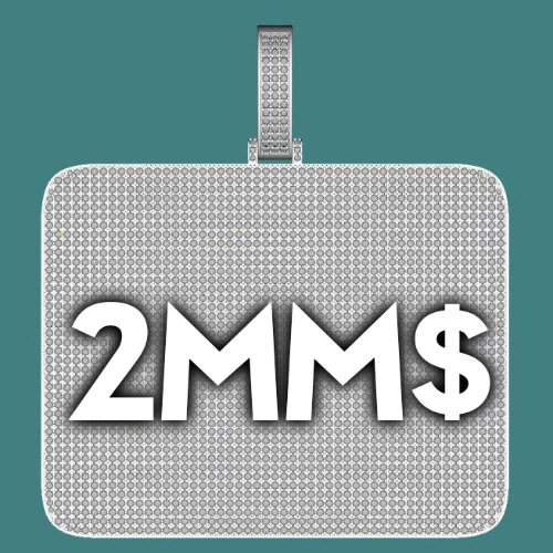 CUSTOM LETTER NECKLACE 3D BIG SQUARE