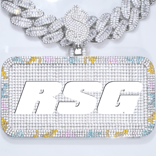 CUSTOM LETTER NECKLACE 3D COLORFUL SQUARE