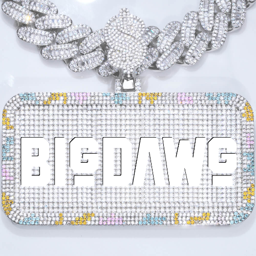 CUSTOM LETTER NECKLACE 3D COLORFUL SQUARE