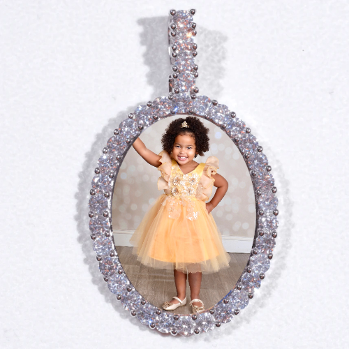 Large 3D Oval Custom Picture Pendant
