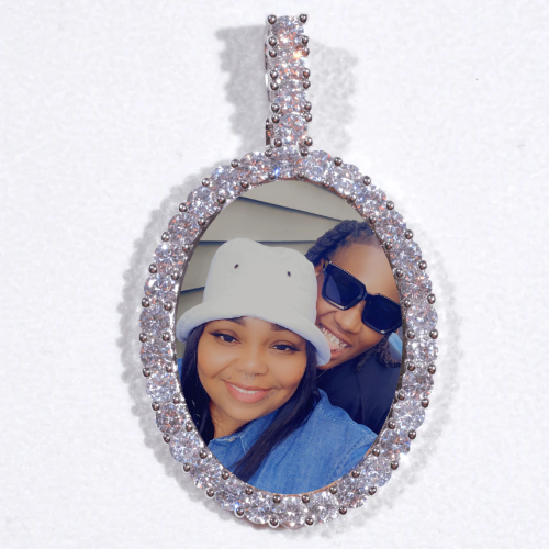 Large 3D Oval Custom Picture Pendant