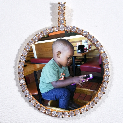 LARGE 3D CIRCLE CUSTOM PICTURE PENDANT