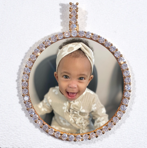 LARGE 3D CIRCLE CUSTOM PICTURE PENDANT
