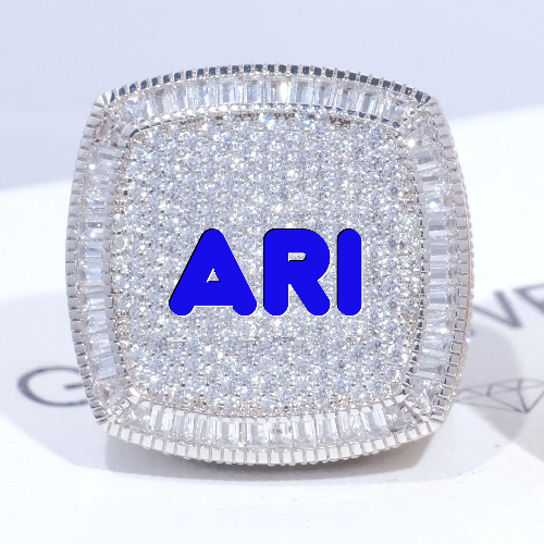 CUSTOM LETTER 3D ICED RING