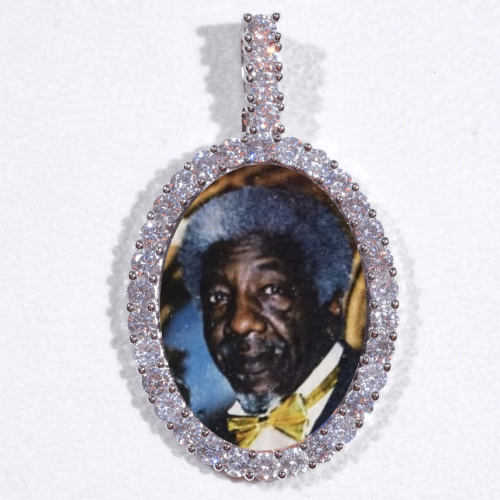 Large 3D Oval Custom Picture Pendant