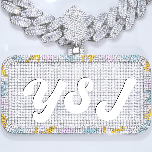 CUSTOM LETTER NECKLACE 3D COLORFUL SQUARE