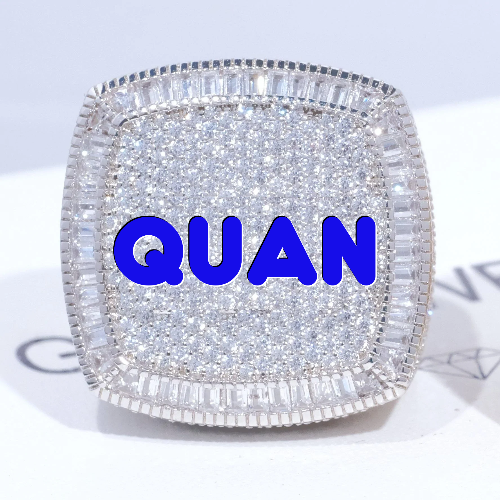 CUSTOM LETTER 3D ICED RING