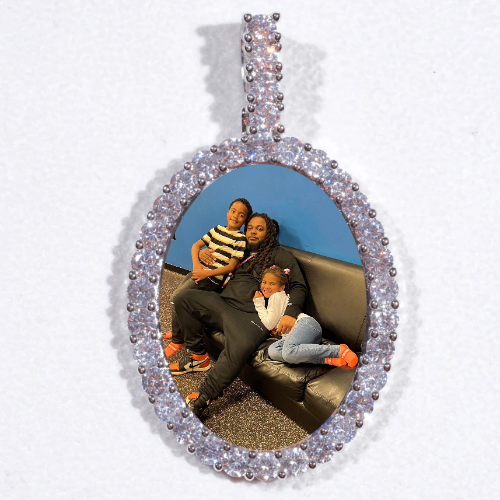 Large 3D Oval Custom Picture Pendant