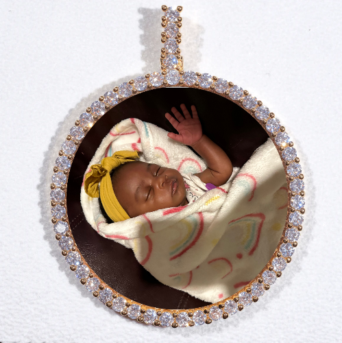 LARGE 3D CIRCLE CUSTOM PICTURE PENDANT