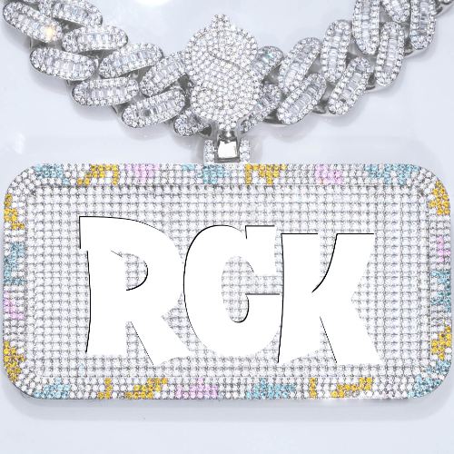CUSTOM LETTER NECKLACE 3D COLORFUL SQUARE