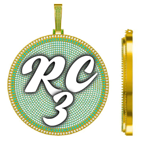 CUSTOM LETTER NECKLACE 3D BIG DISC