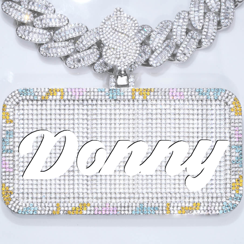 CUSTOM LETTER NECKLACE 3D COLORFUL SQUARE