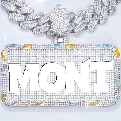 CUSTOM LETTER NECKLACE 3D COLORFUL SQUARE