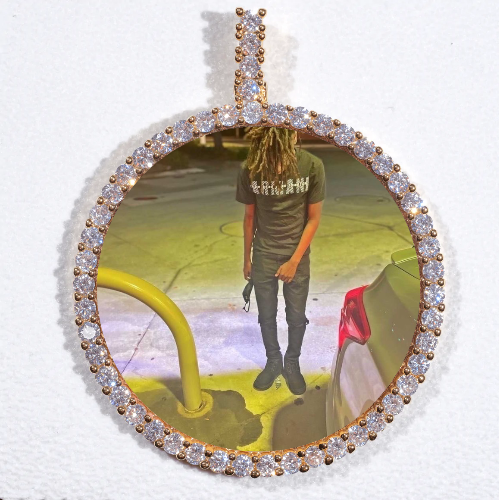 LARGE 3D CIRCLE CUSTOM PICTURE PENDANT