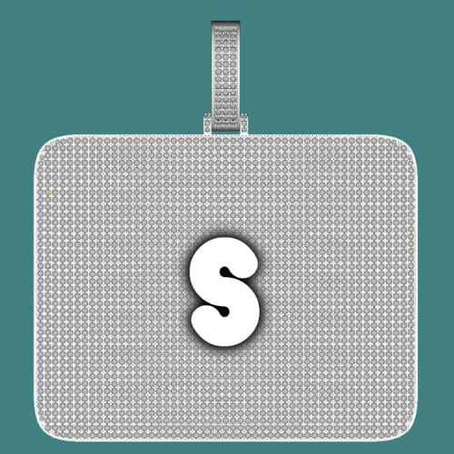 CUSTOM LETTER NECKLACE 3D BIG SQUARE