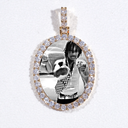 3D Oval Custom Picture Pendant