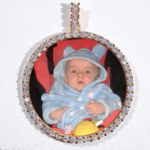 LARGE 3D CIRCLE CUSTOM PICTURE PENDANT