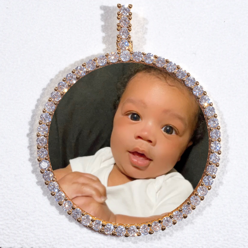 LARGE 3D CIRCLE CUSTOM PICTURE PENDANT