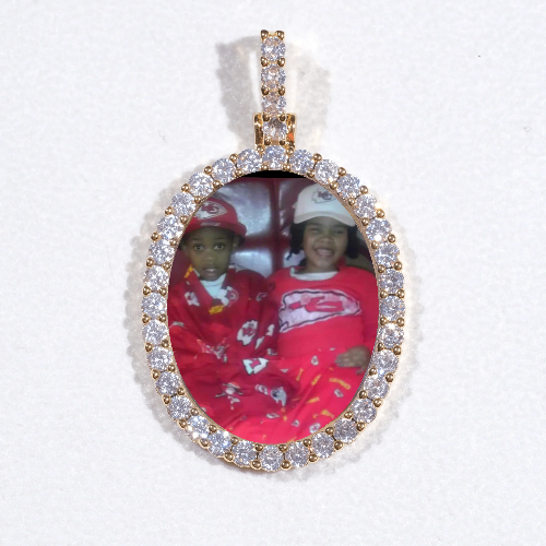 3D Oval Custom Picture Pendant