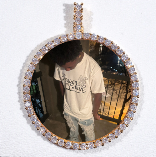 LARGE 3D CIRCLE CUSTOM PICTURE PENDANT