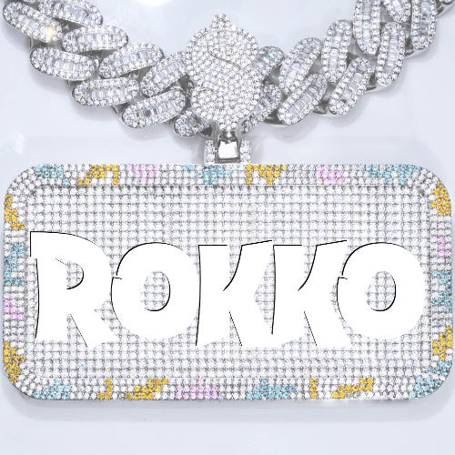 CUSTOM LETTER NECKLACE 3D COLORFUL SQUARE