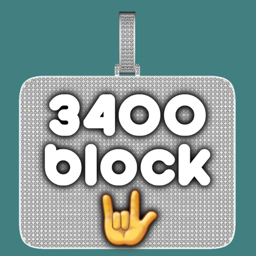 CUSTOM LETTER NECKLACE 3D BIG SQUARE