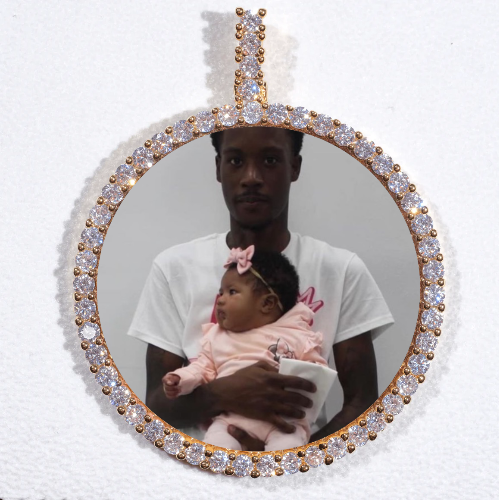 LARGE 3D CIRCLE CUSTOM PICTURE PENDANT