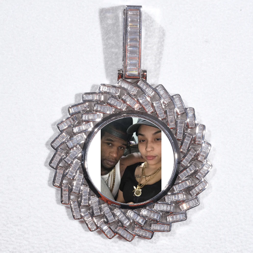 Large 3D Baguette Custom Picture Pendant