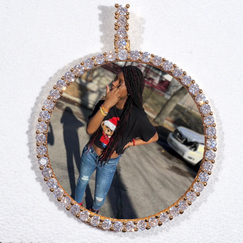 LARGE 3D CIRCLE CUSTOM PICTURE PENDANT