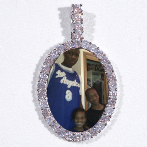 Large 3D Oval Custom Picture Pendant